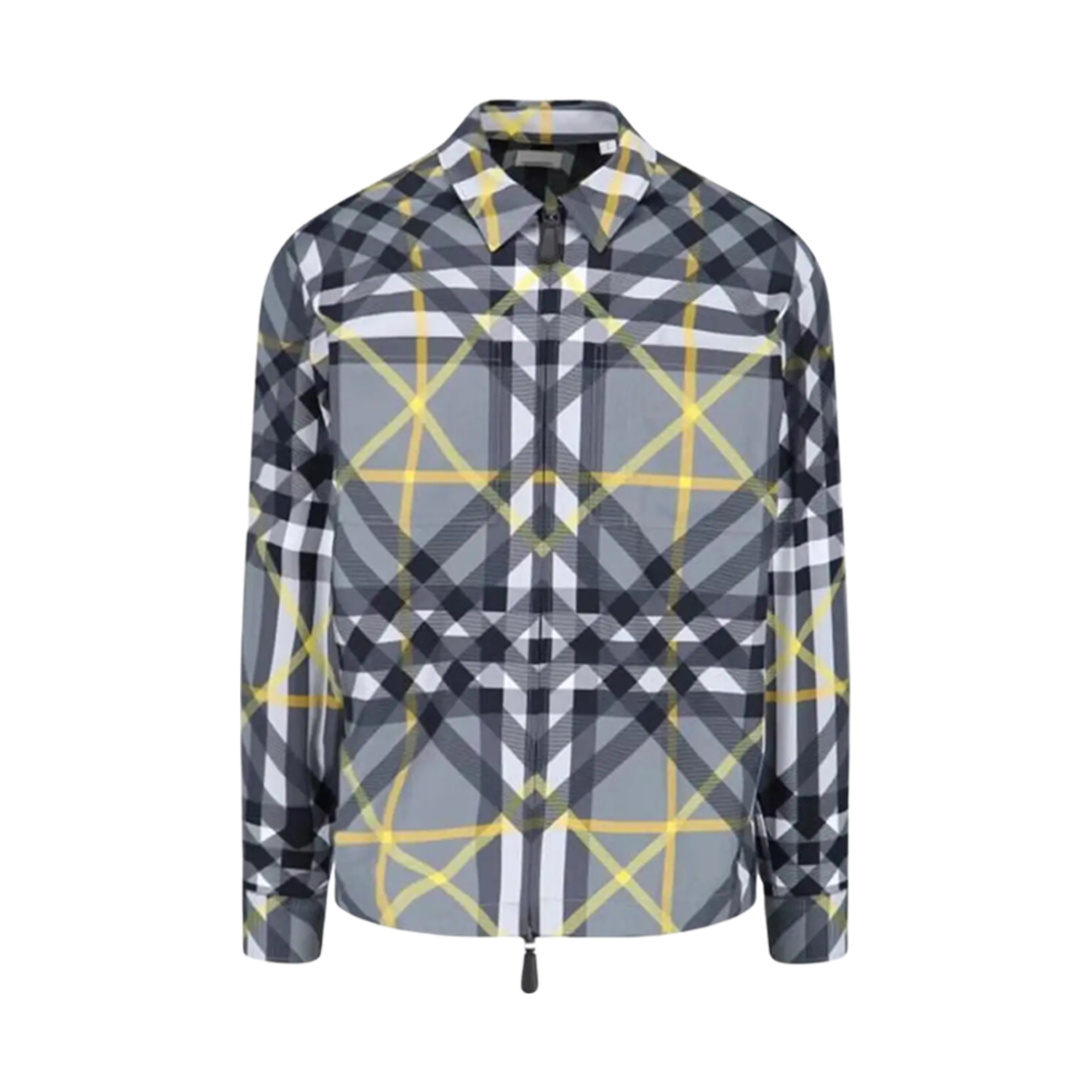 8063760 Burberry Harrington Layered Check Printed Jacket Grey