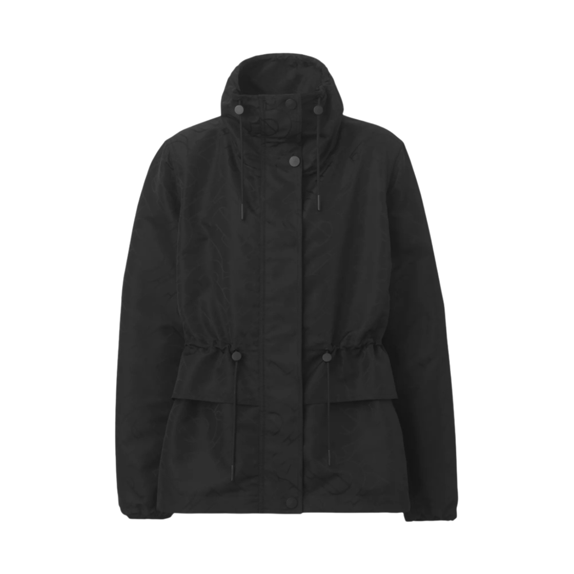(W) 버버리 모노그램 모티프 퍼넬 넥 자켓 블랙((W) Burberry Monogram Motif Funnel Neck Jacket Black) - 1