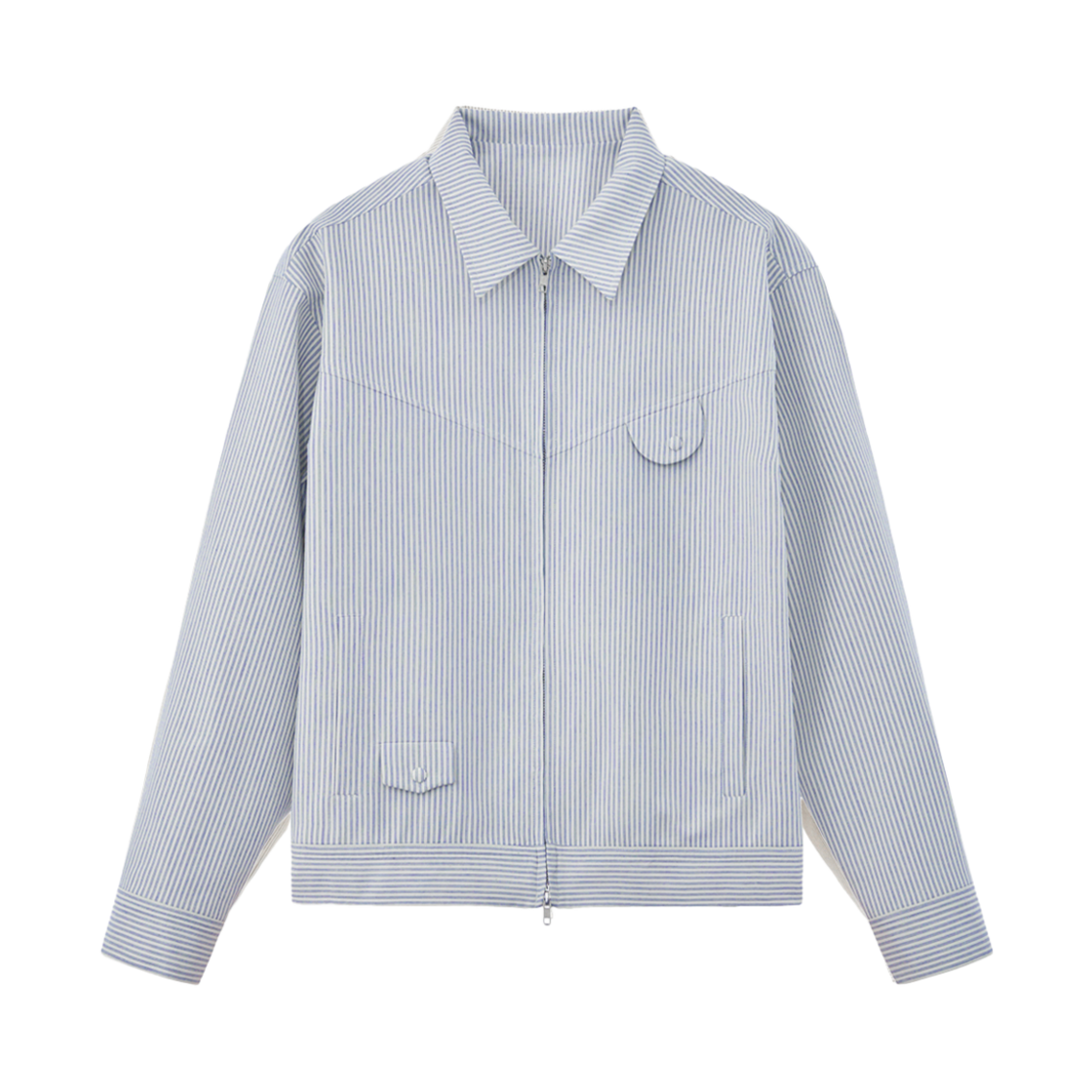 에스티유 엠브로더리 스트라이프 자켓 스카이블루(STU Embroidery Stripe Jacket Sky Blue)