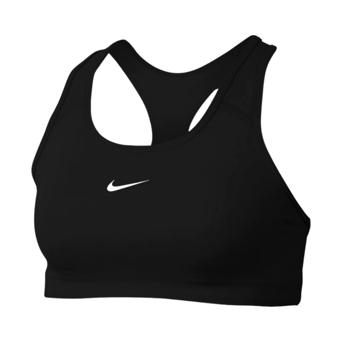 (W) 나이키 스우시 패드 스포츠 브라 블랙 - 아시아((W) Nike Swoosh Pad Sports Bra Black - Asia)