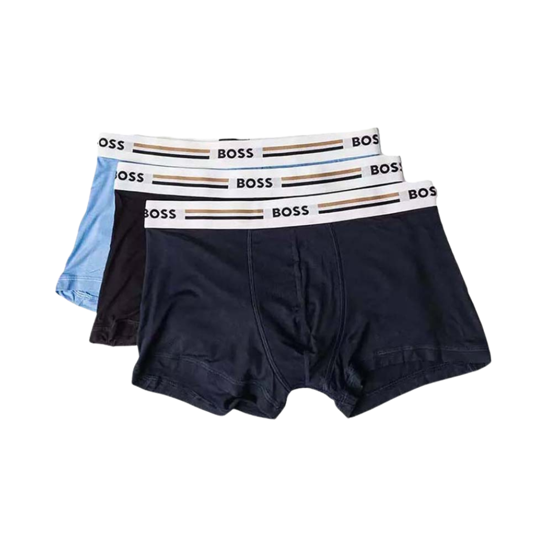 50492200-979 Hugo Boss Logo Band Stretch Boxer Briefs Black Navy (3 Pack)