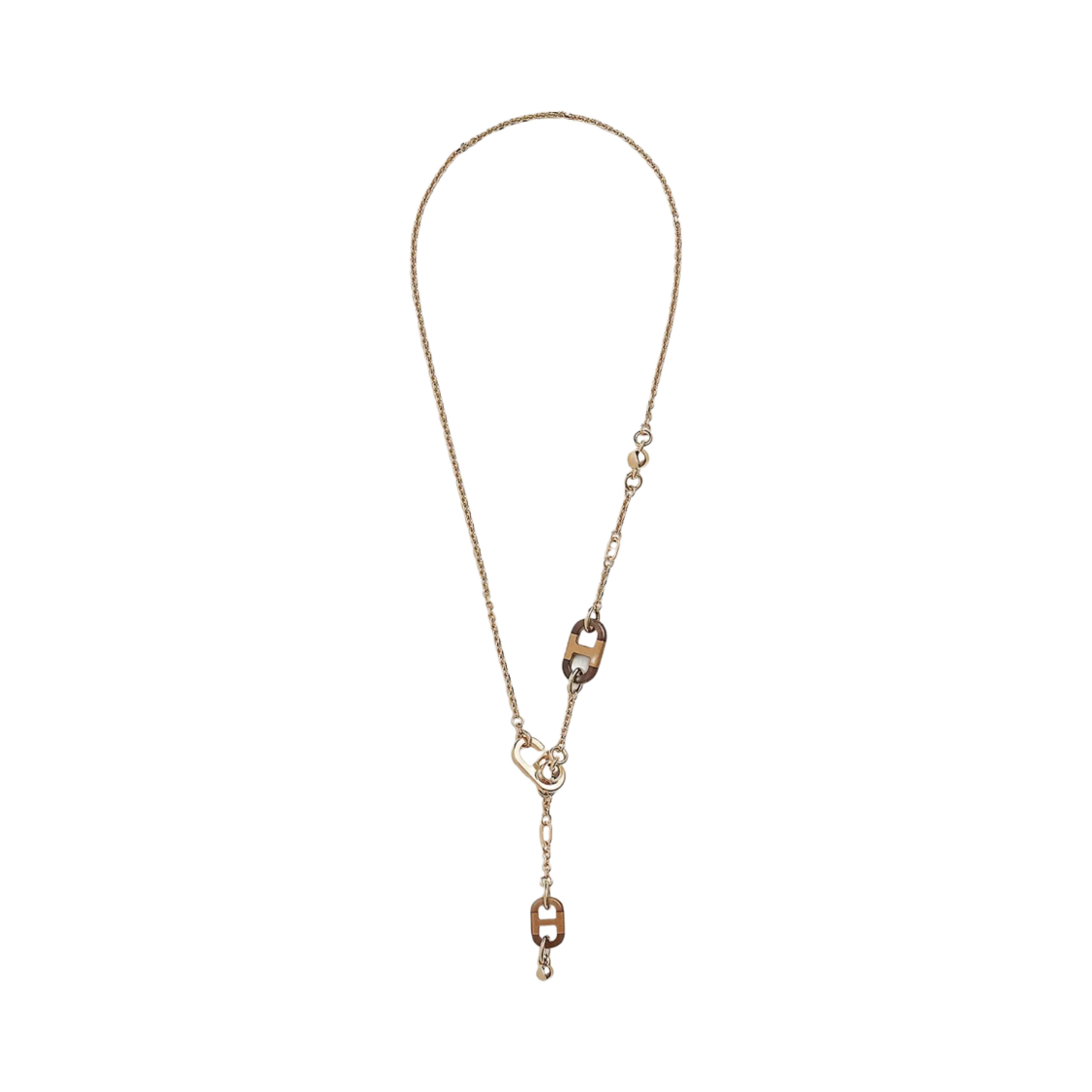 H100002FD00 (W) Hermes Sur Mer Necklace Small Model Permabrass Horn Metal & Natural