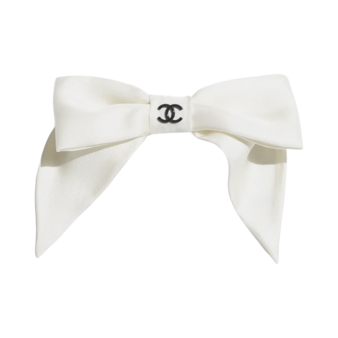 (W) 샤넬 리본 모양 바레뜨 실크 트윌 & 에크루 블랙((W) Chanel Bow Barrette Silk Twill & Ecru Black) - 1