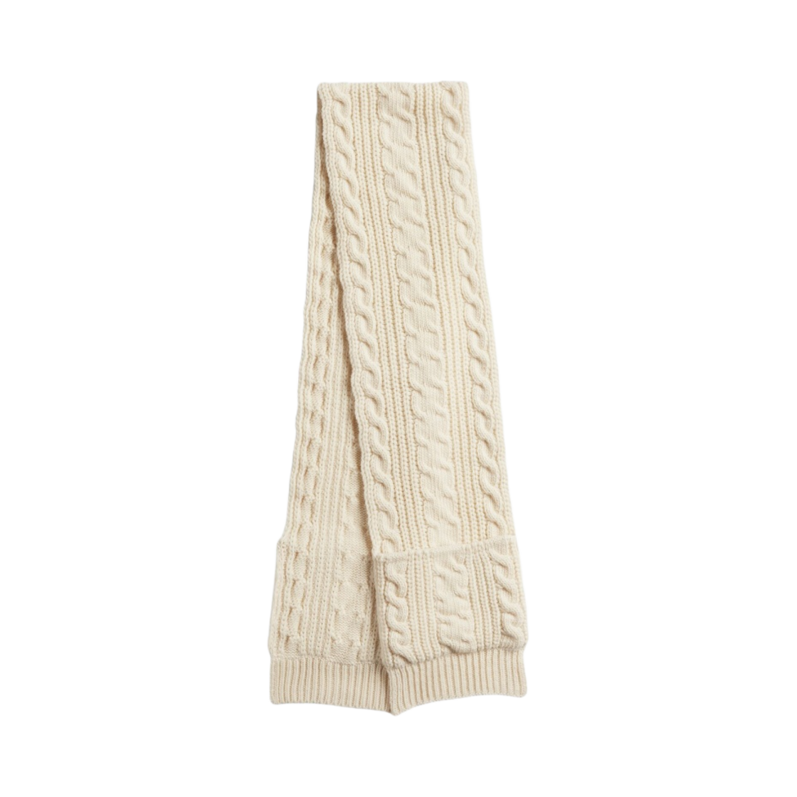 보테가 베네타 울 케이블 니트 스카프 본(Bottega Veneta Wool Cable Knit Scarf Bone) - 1