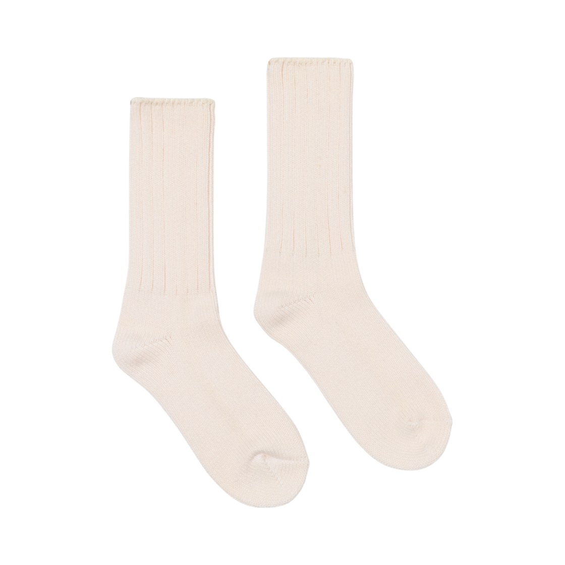- Budhi Mudra Bulky Rib Ankle Socks Dyed Ivory