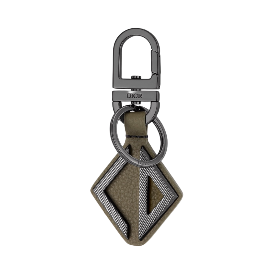 디올 D 터치 키링 그레인드 카프스킨 올리브(Dior D Touch Keyring Grained Calfskin Olive) - 1