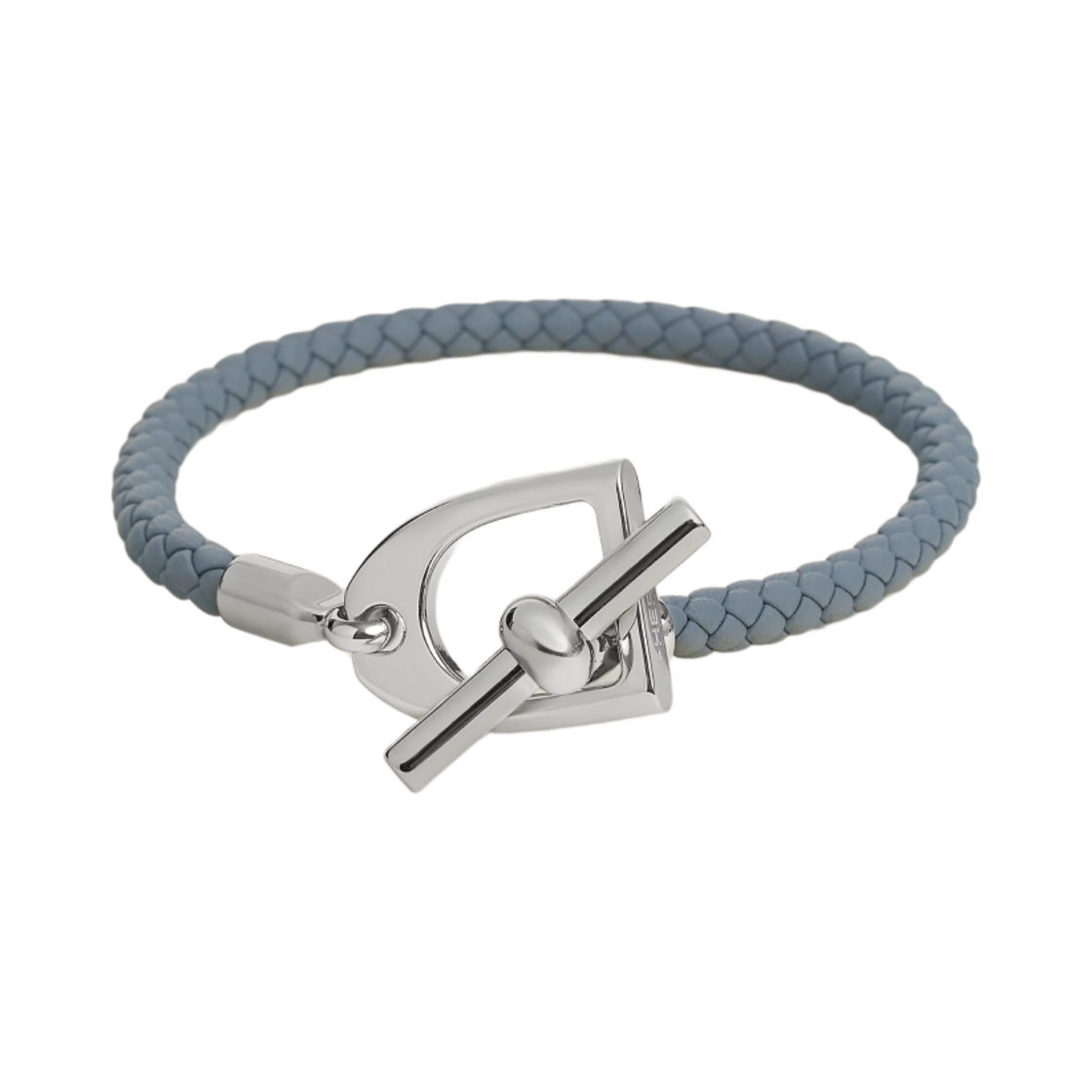 에르메스 에트리에 브레이슬릿 스위프트 카프스킨 메탈 & 블루 랑(Hermes Etrier Bracelet Swift Calfskin Metal & Bleu Lin) - 1