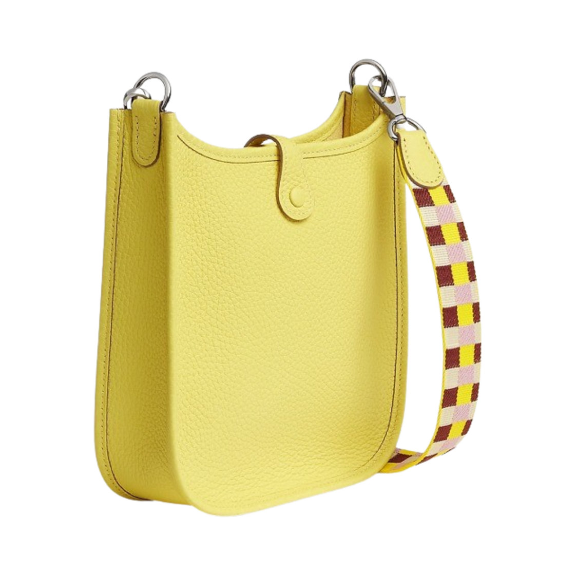 H083433CKAF Hermes Evelyne 16 Amazone Bag Clemence & Palladium Lime Citron Rouge H Mauve Sylvestre - #3