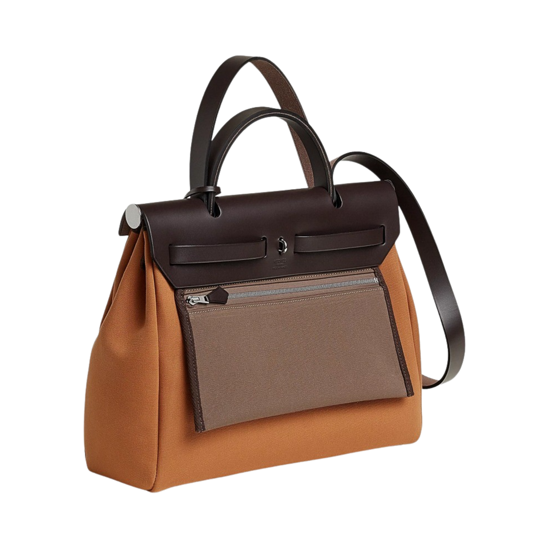 H082268CKBC Hermes Herbag Zip 31 Verso Bag Retourne Canvas & Palladium Dune Etoupe Ebene - #3
