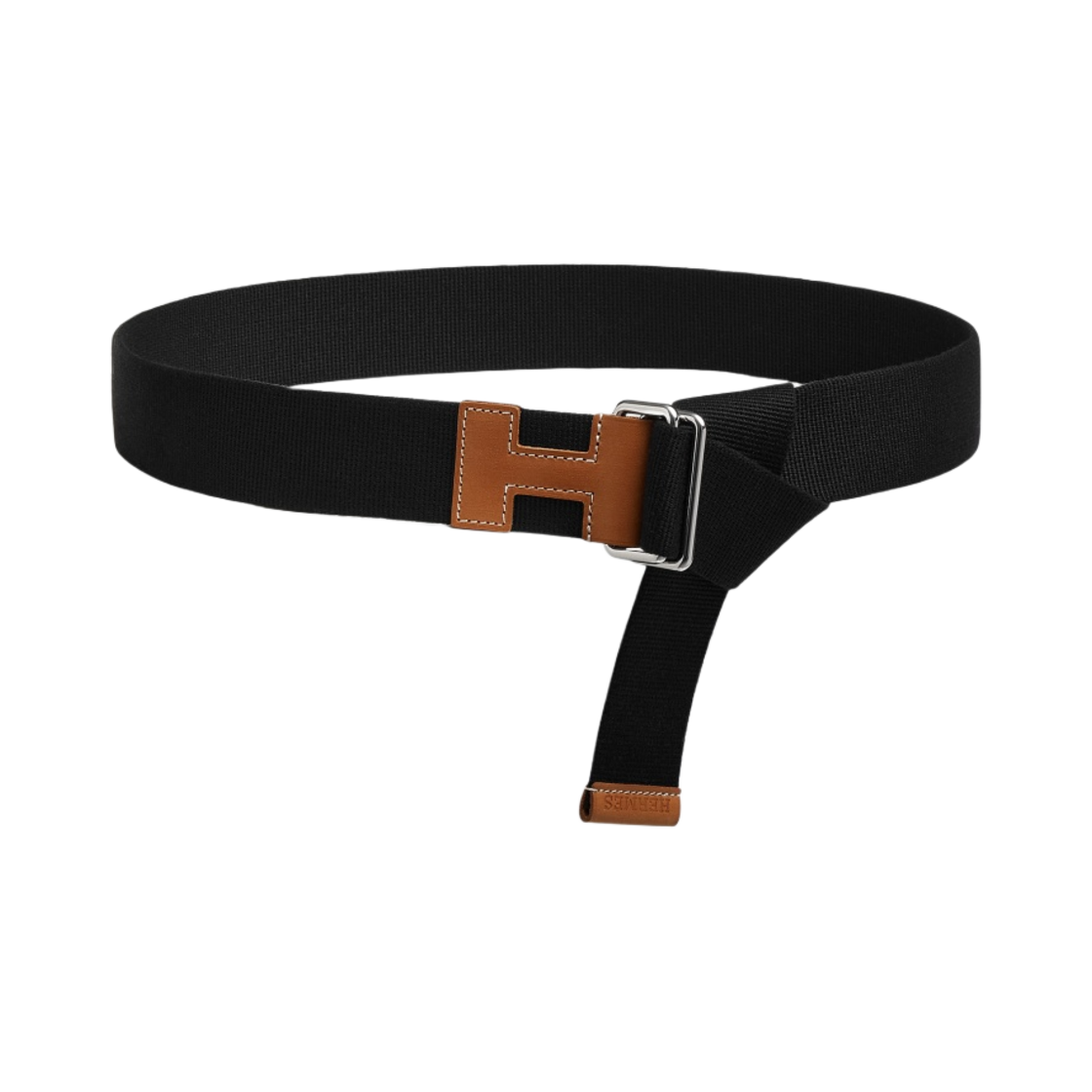 H081695CKAD Hermes Nomade 40 Belt Bridle Leather & Palladium Naturel Noir