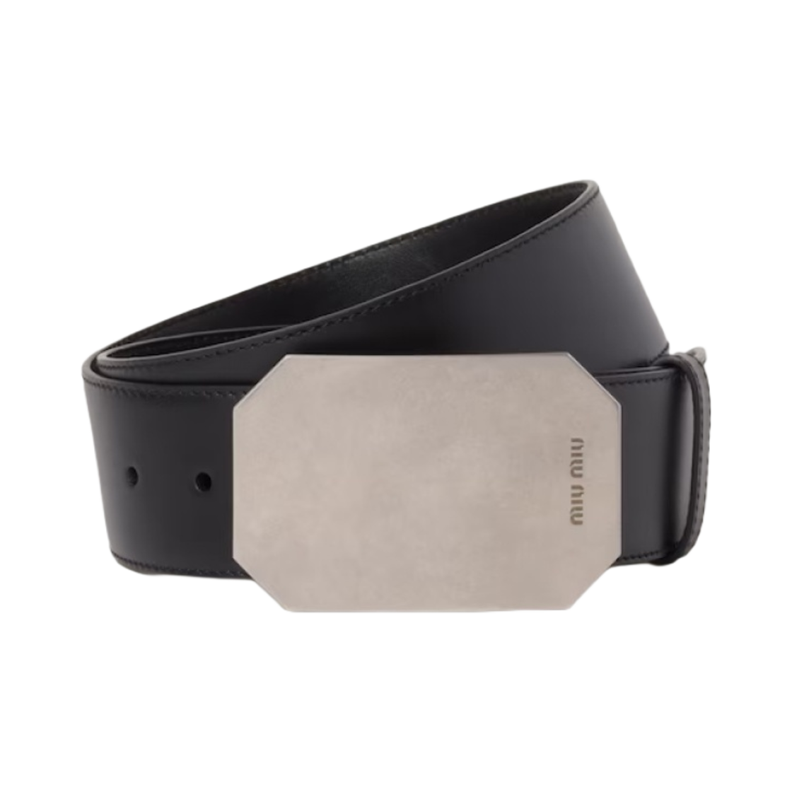 (W) 미우 미우 레더 벨트 블랙((W) Miu Miu Leather Belt Black) - 1