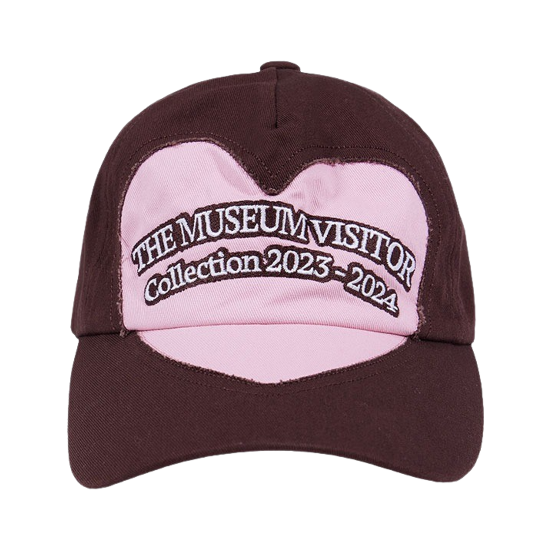 더뮤지엄비지터 하트 컷아웃 로고 볼캡 브라운