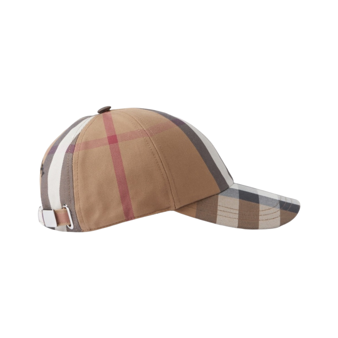 버버리 자수 로고 체크 코튼 베이스볼 캡 다크 버치 브라운(Burberry Embroidered Logo Check Cotton Baseball Cap Dark Birch Brown) - 2