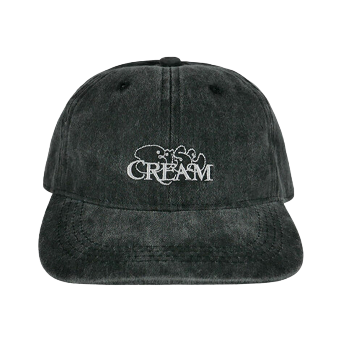 베이스크림 로고 워시드 캡 블랙(Basecream Logo Washed Cap Black)