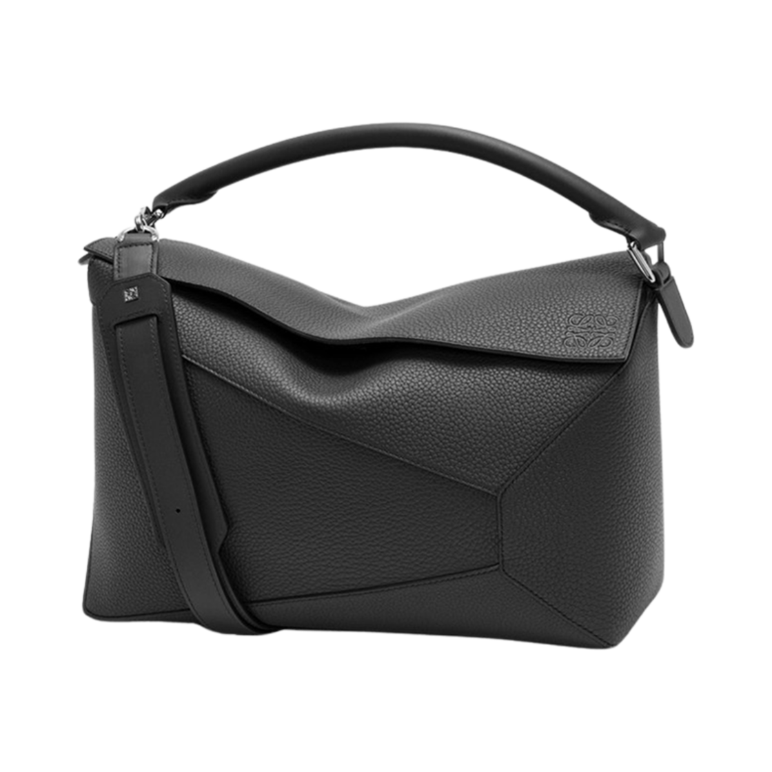 B510P00X05-1100 Loewe Large Puzzle Edge Bag in Grained Calfskin Black