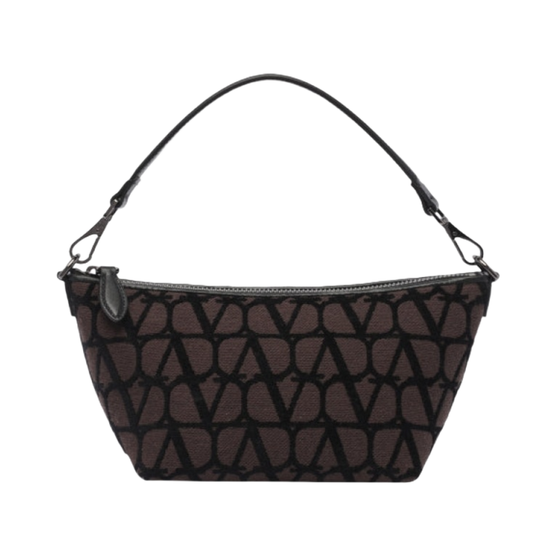 B0C24JXDU02 Valentino Toile Iconographe Leather Details Shoulder Bag Fondant Black