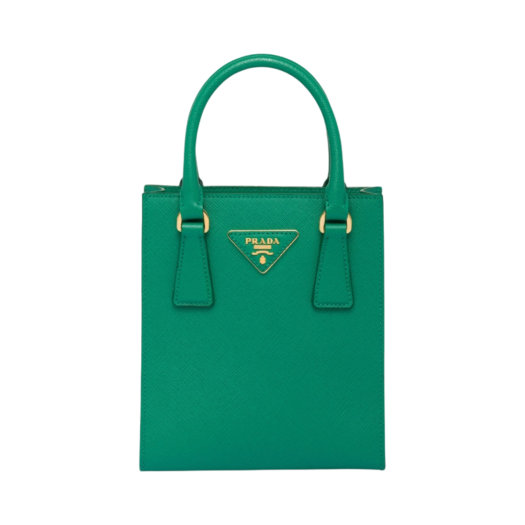 Prada Saffiano Leather Triangle Logo Handbag Mango