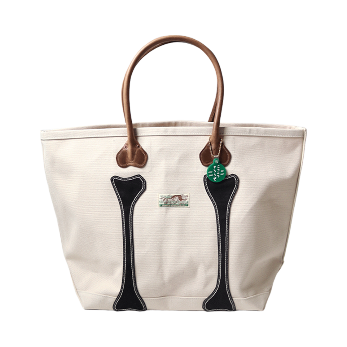 K2505XB542 Kapital No. 4 Canvas Kotsukotsu Tote Bag M Kinari Black