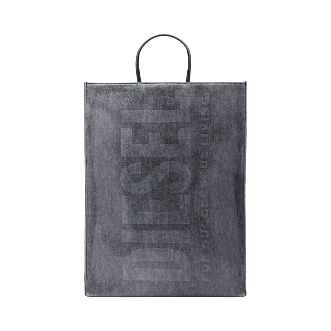 디젤 DSL 라지 쇼퍼백 인 코티드 마블 데님 블랙