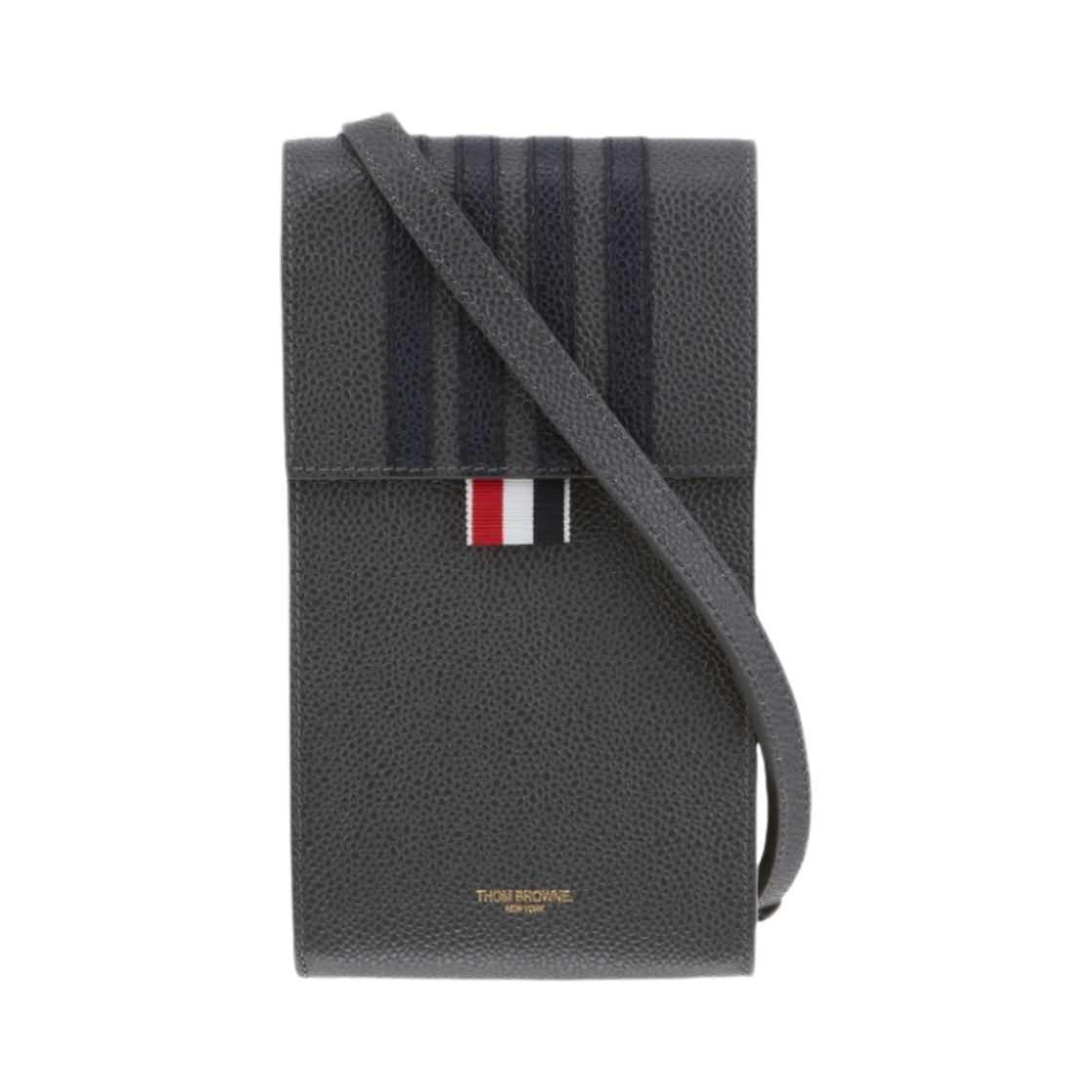 톰브라운 사선 스트라이프 폰 백 다크 그레이 네이비(Thom Browne 4-Bar Stripe Phone Bag Dark Grey Navy) - 1