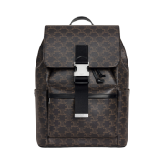 Celine Backpack in Triomphe Canvas and Calfskin Black