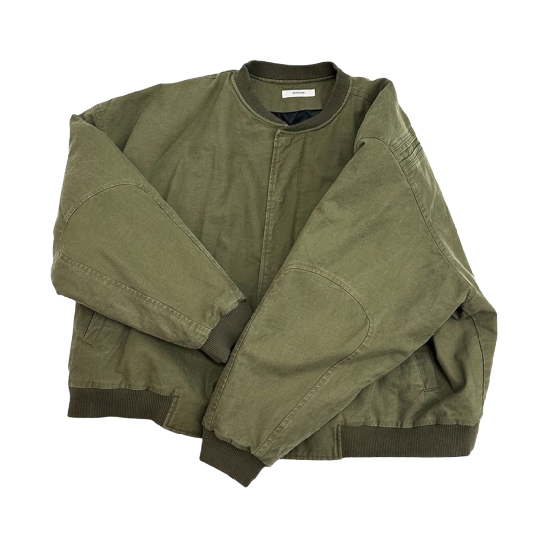 논노드 서퍼 다이 서지 봄버 자켓 빈티지 카키(Nonnod Sulfur Dye Serge Bomber Jacket Vintage Khaki)