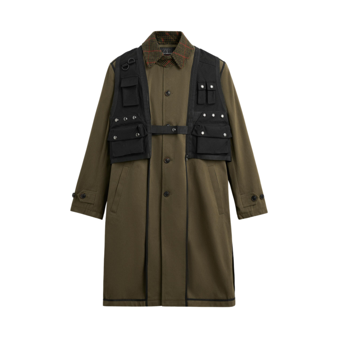 자라 x 앤더슨벨 디테쳐블 웨이스트코트 트렌치 코트 카키(Zara x Andersson Bell Detachable Waistcoat Trench Coat Khaki)