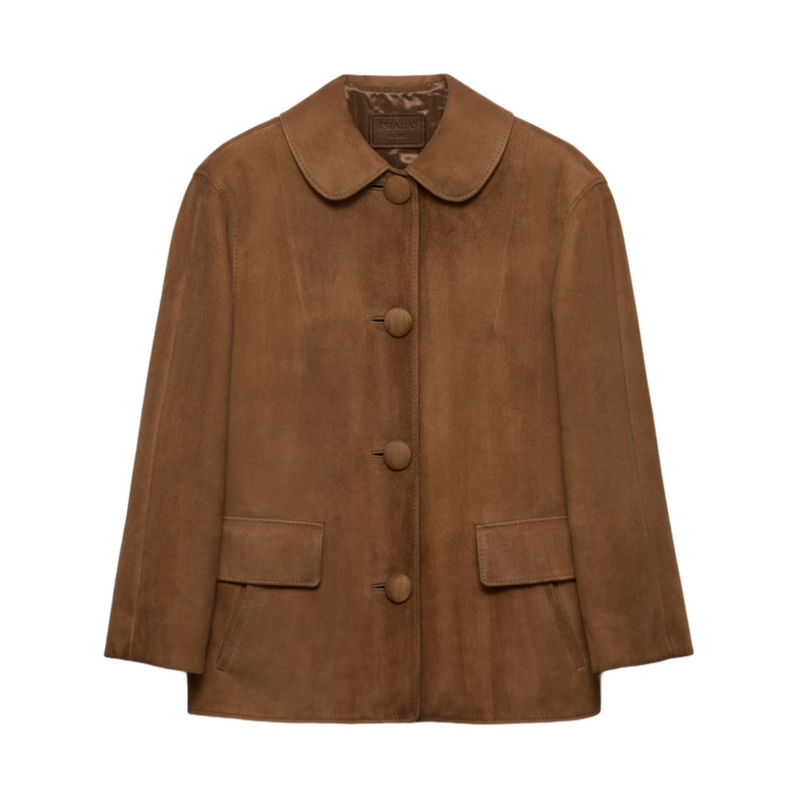 58A202-162O-F0E2Q (W) Prada Suede Jacket Light Brown