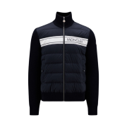 Moncler Zip-Up Pedded Cardigan Navy Blue - 22FW