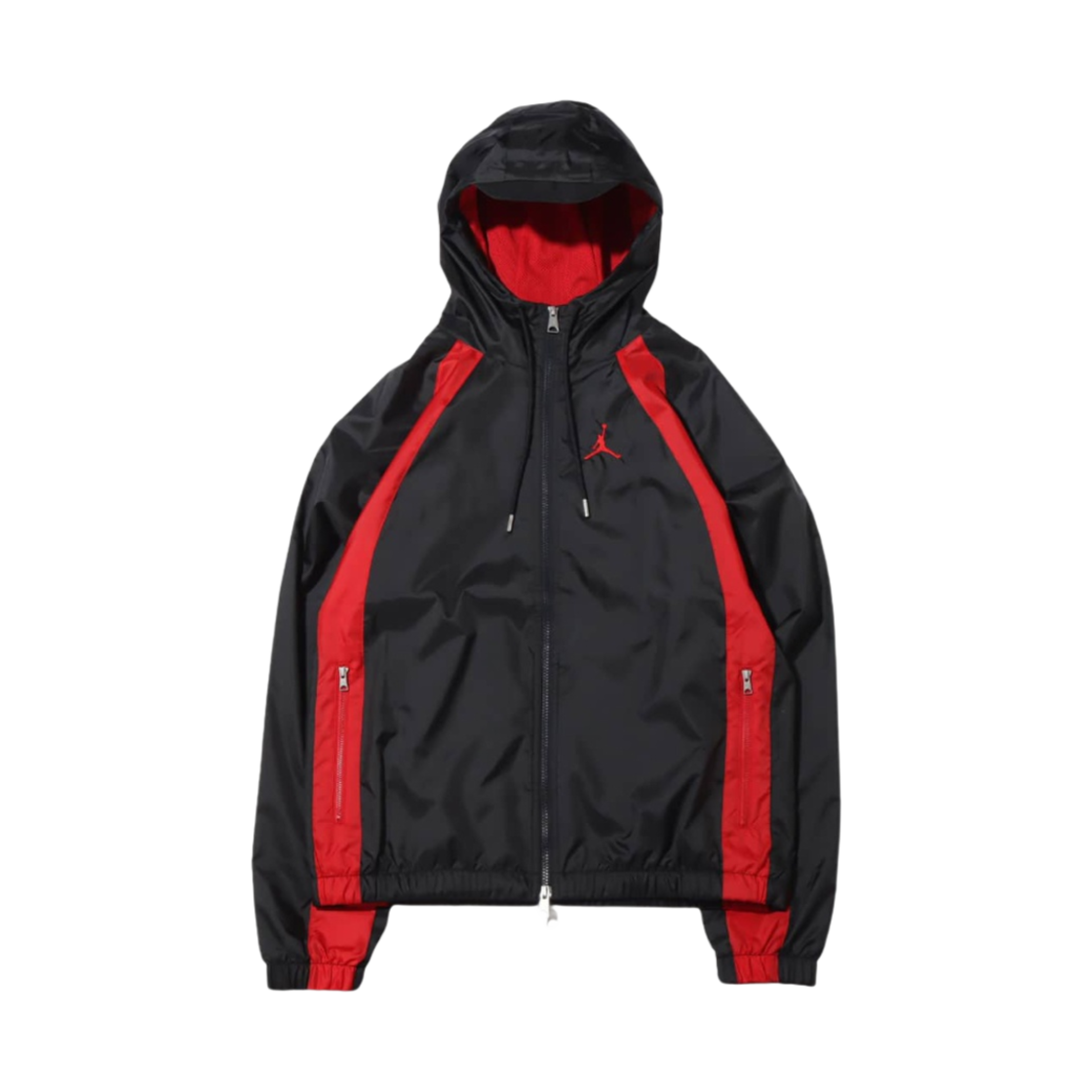 조던 에센셜 우븐 자켓 블랙 짐 레드 - 아시아(Jordan Essentials Woven Jacket Black Gym Red- Asia)