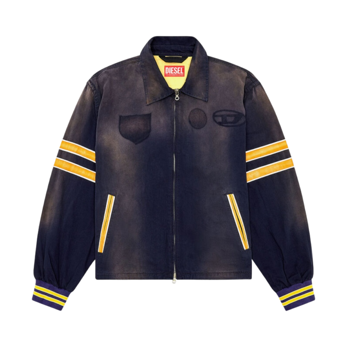 디젤 J-킬 빈티지 이펙트 코튼 자켓 블루 브라운(Diesel J-Kill Vintage Effect Cotton Jacket Blue Brown) - 1