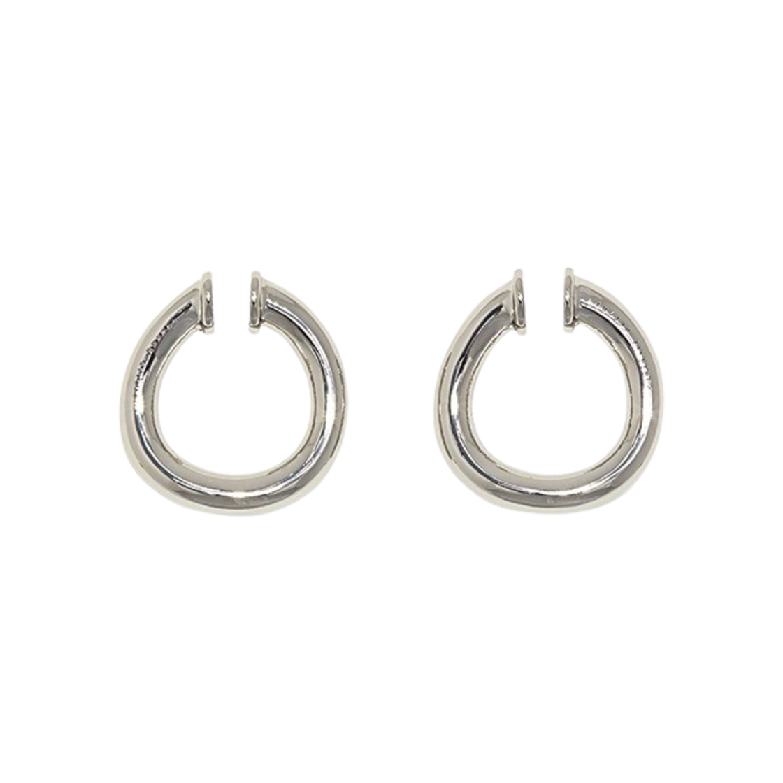C1-002 Portrait Report Twist Ring Small Ear Cuff Silver