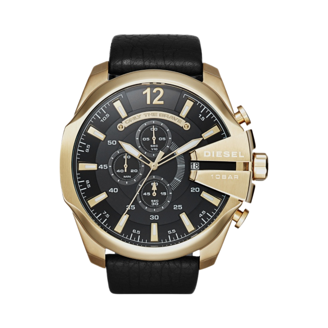 DZ4344 Diesel DZ4344 Mega Chief Quartz Analog 51mm Gold Leather Black