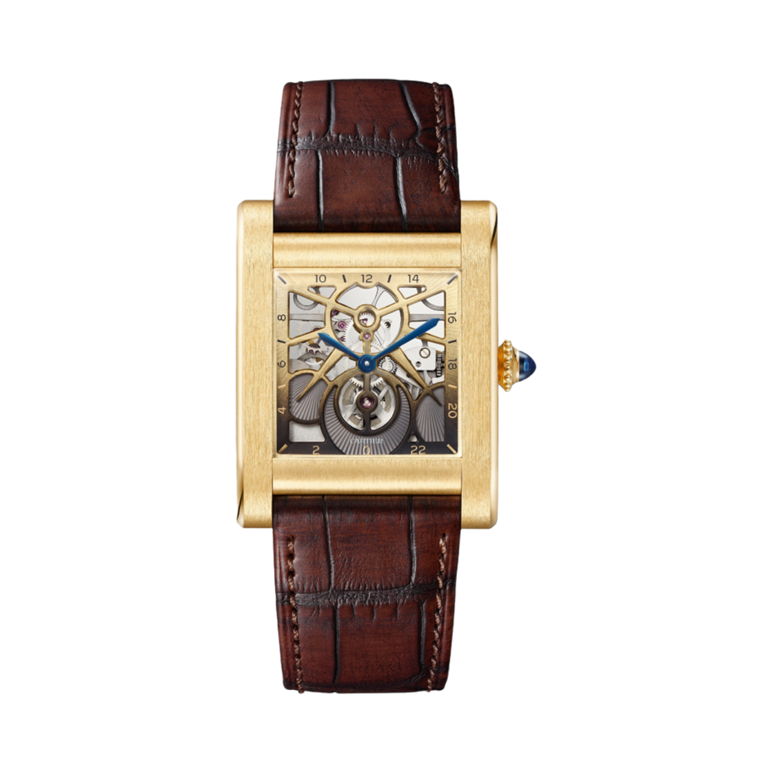 까르띠에 탱크 노말 워치 라지 스켈레톤 옐로우 골드 레더(Cartier Tank Normale Watch Large Skeleton Yellow Gold Leather) - 1