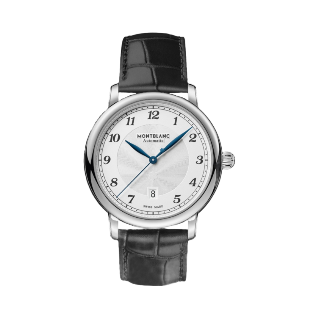 몽블랑 스타 레거시 오토매틱 데이 데이트 39mm 블랙 레더 스테인리스 스틸 화이트(Montblanc Star Legacy Automatic Day Date 39mm Black Lether Stainless Steel White)