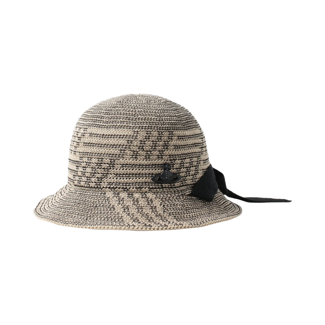 (W) 비비안 웨스트우드 더모 자카드 리본 햇 블랙((W) Vivienne Westwood Thermo Jacquard Ribbon Hat Black) - 1