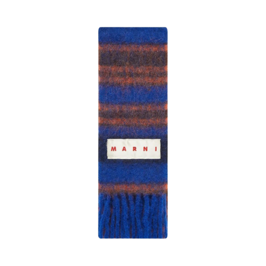 Marni Alpaca Striped Scarf Blue