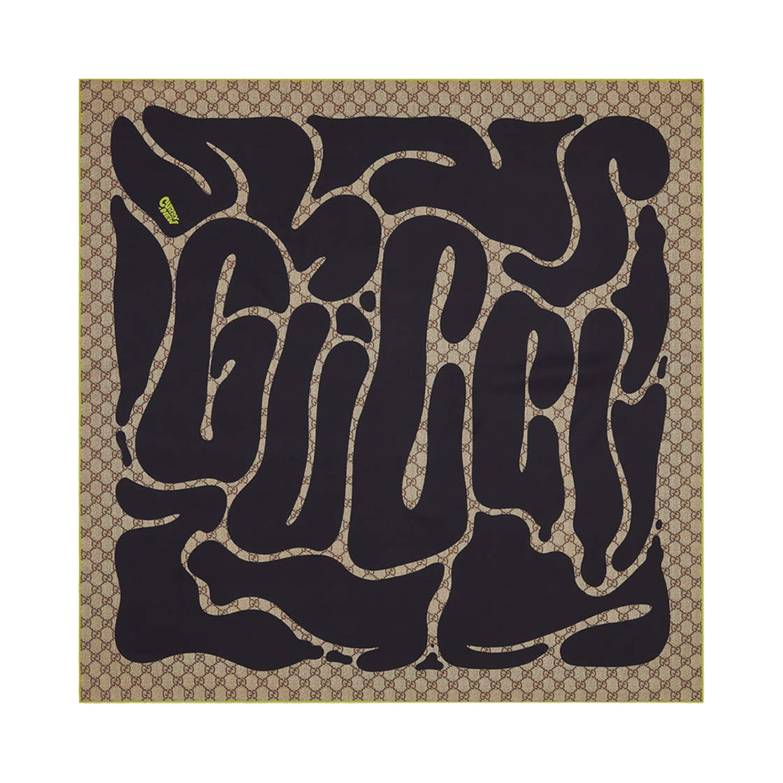 (W) 구찌 프로젝트 프린티드 실크 스카프 블랙((W) Gucci Project Printed Silk Scarf Black) - 1