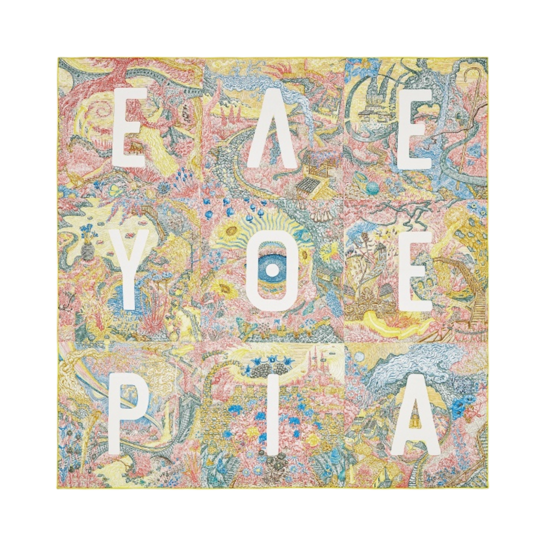 (W) 에르메스 엘레프테리아 스카프 90 죤 로즈 베르((W) Hermes Eleftheria Scarf 90 Jaune Rose Vert) - 1