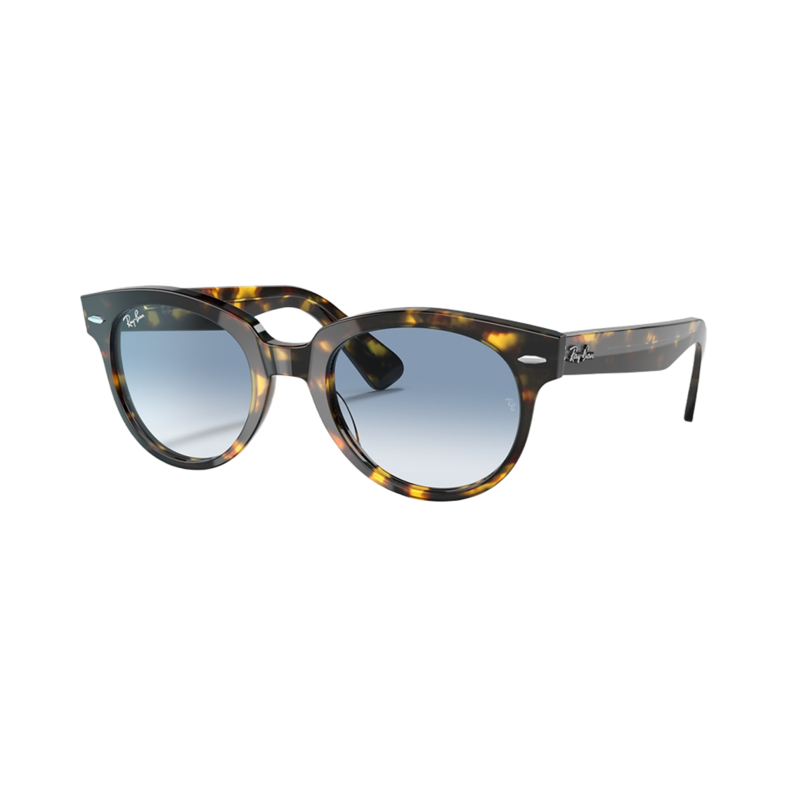 레이밴 오리온 폴리쉬드 옐로우 하바나 프레임 라이트 블루 렌즈 로우 브릿지 핏(Ray-Ban Orion Polished Yellow Havana Frame Light Blue Lenses Low Bridge Fit) - 1