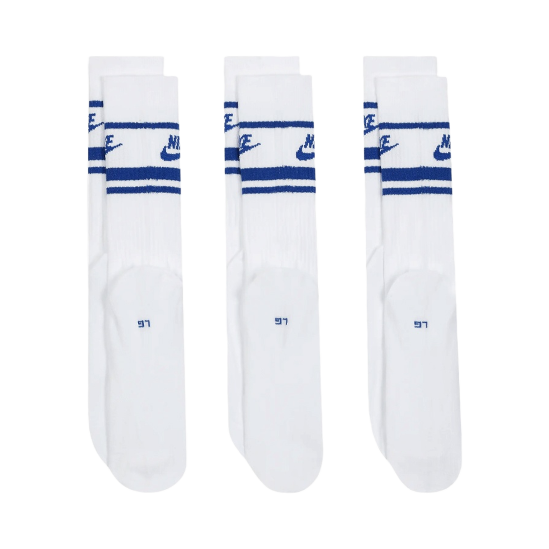 나이키 NSW 에센셜 크루 삭스 화이트 게임 로얄 (3개입/국내 정식 발매 제품)(Nike NSW Everyday Essential Crew Socks White Game Royal (3 Pack/Korean Ver.))