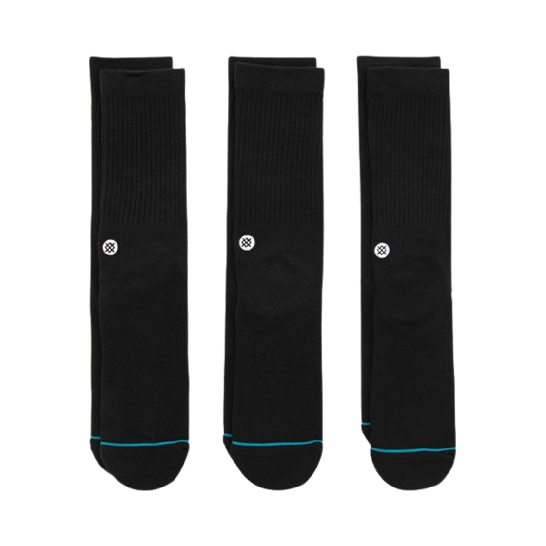 스탠스 아이콘 크루 3팩 블랙