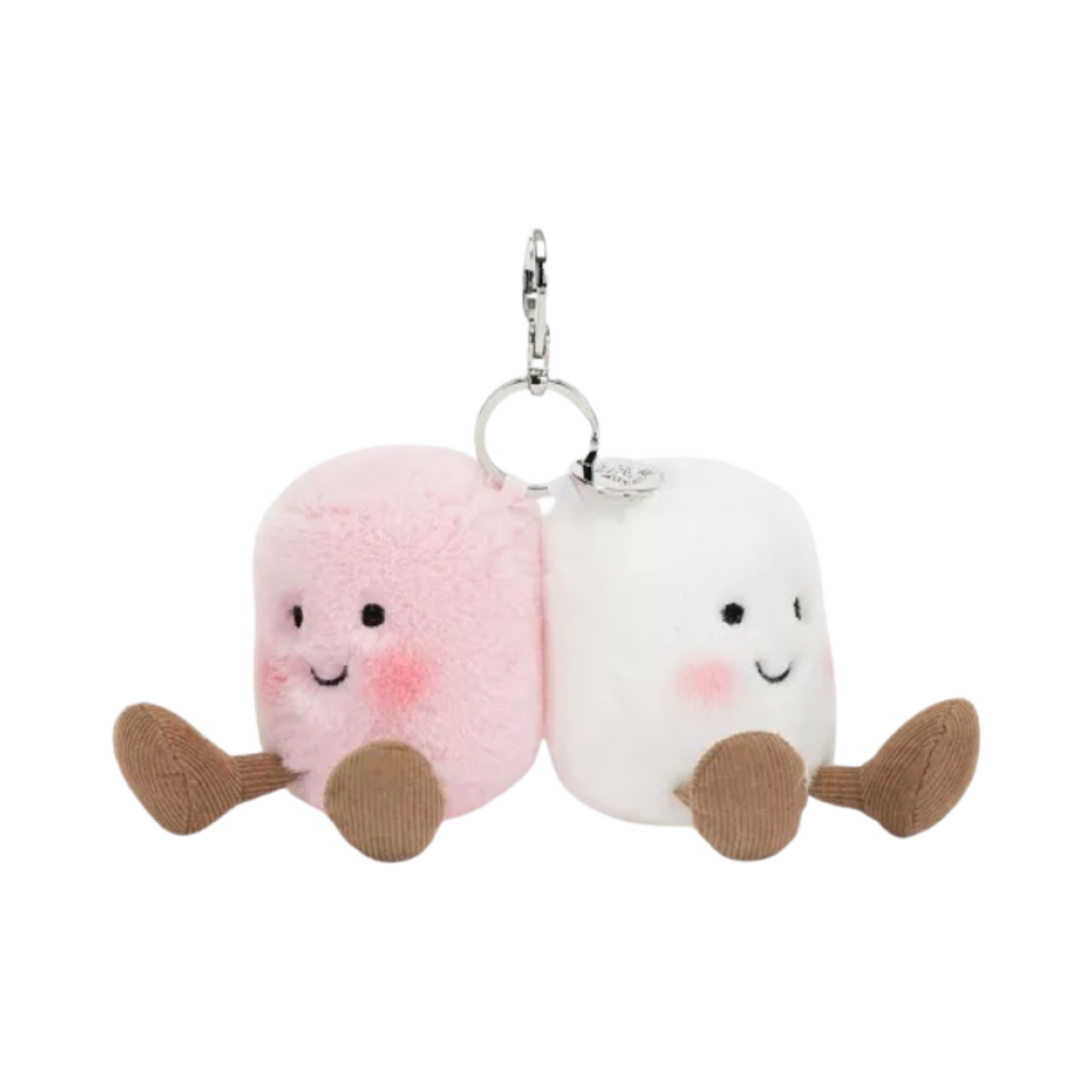 APM4BC/APM4BCN Jellycat Amuseables Pair Of Marshmallows Bag Charm Pink White