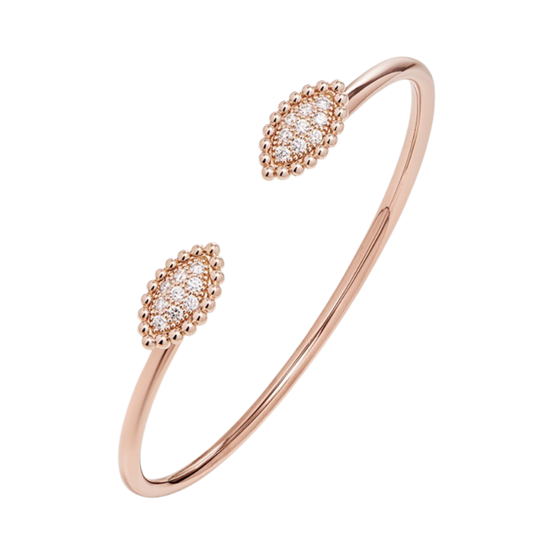 미꼬 우먼 베스티 마퀴즈 와이어 뱅글 다이아몬드 2 모티브 브레이슬릿 핑크 골드(Miko Women Vasty Marquise Wire Bangle Diamond 2 Motive Bracelet Pink Gold) - 1