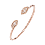 Miko Women Vasty Marquise Wire Bangle Diamond 2 Motive Bracelet Pink Gold