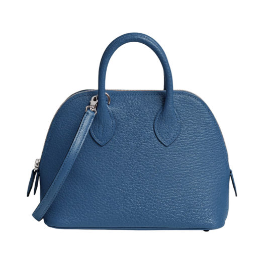 Hermes Bolide 1923 Mini Bag Mysore Goatskin & Palladium Bleu Tie