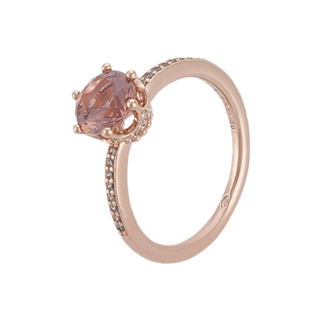 (W) 판도라 스파클링 크라운 솔리테어 링 로즈 골드 플래팅 핑크((W) Pandora Sparkling Crown Solitaire Ring Rose Gold Plated Pink) - 1