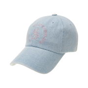 Allincomplete Round Logo Ball Cap Light Blue Denim