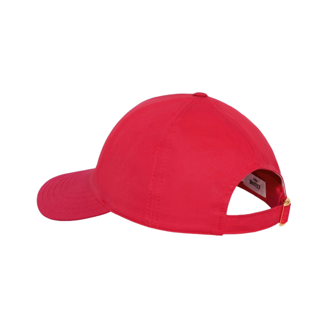 (W) 셀린느 코튼 트리옹프 베이스볼 캡 브라이트 레드((W) Celine Triomphe Baseball Cap in Cotton Bright Red) - 3