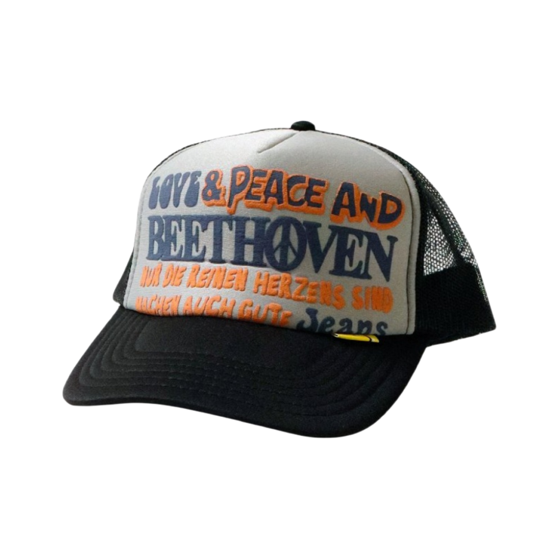 KAPITAL LOVE & PEACE AND BEETHOVEN キャップ Kapital Kountry Love & Peace and Beethoven Trucker Black Hat